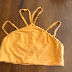 Lululemon Orange/yellow Strappy halter sports bra size 8